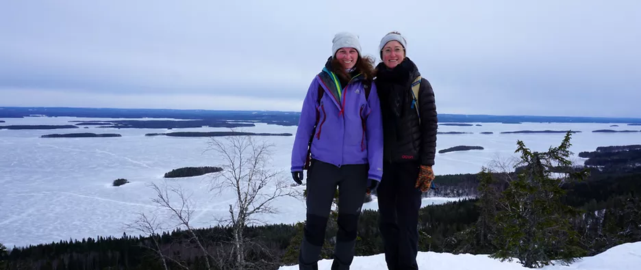 Combining the useful with the pleasant: As part of a teaching mobility at the University of Jyväskylä in Finland, two members of staff from the Department of Sport and Health Sciences were also able to get to know the country and its people. Photo: Alina Kirch and Melina Schnitzius
