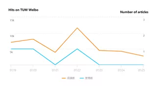 Chart showing access statistics of TUM Weibo