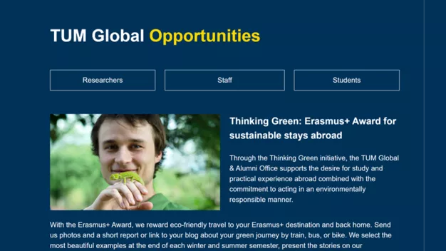 The TUM Global Opportunities newsletter provides exciting insights into the broad international engagement that TUM offers for students, employees, and researchers. Image: TUM G&A