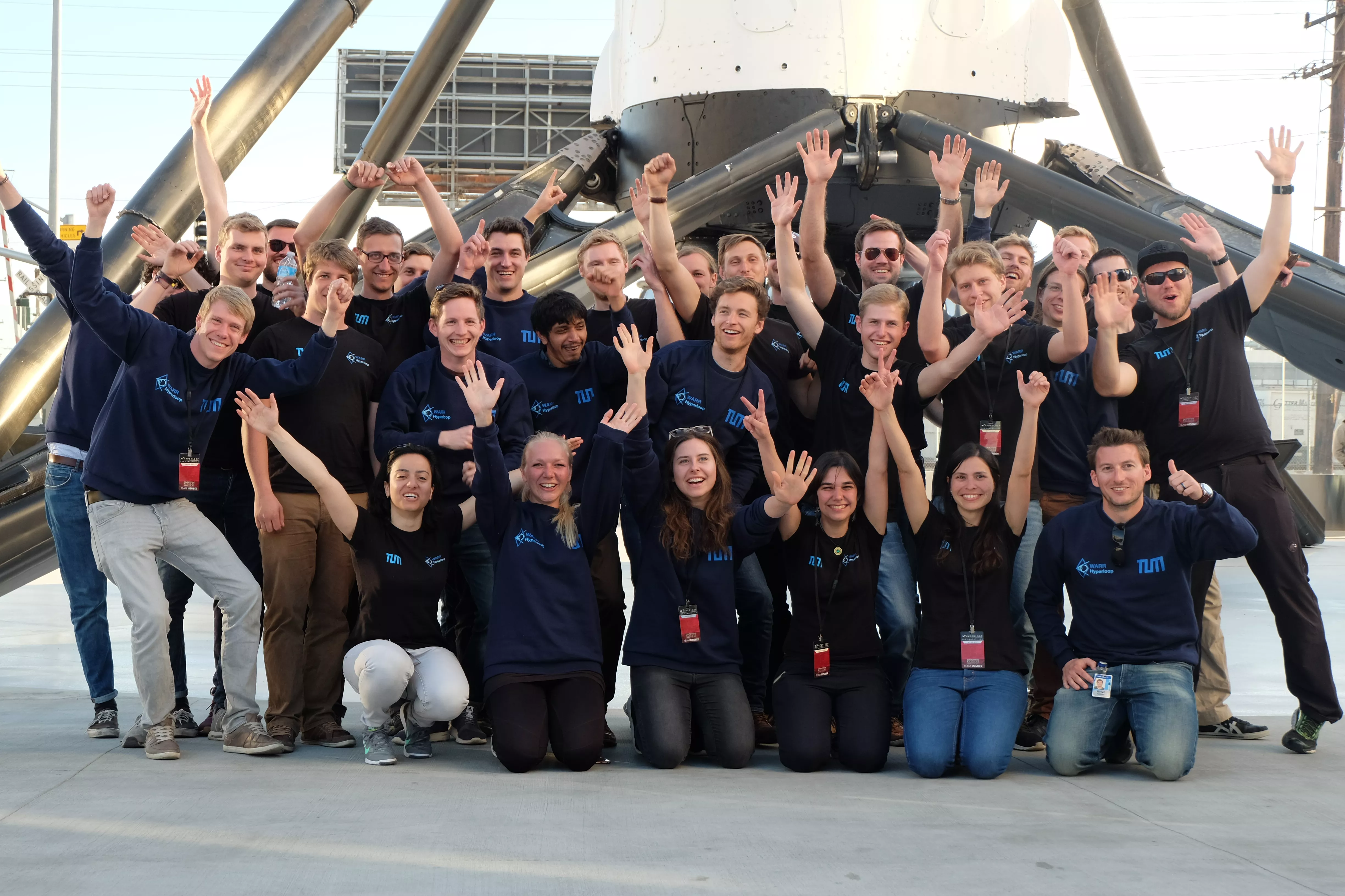 The winning WARR Hyperloop Team. (Photo: Dolores Volkert/TUM)