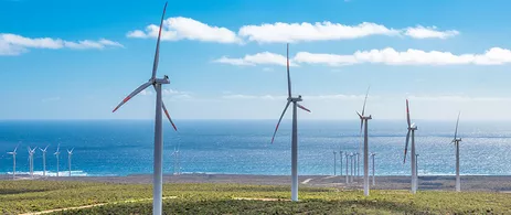 Windpark am pazifischen Ozean in Chile: Das Land hat es sich zum Ziel gesetzt, bis 2030 den weltweit wettbewerbsfähigsten Wasserstoff aus erneuerbaren Energien zu produzieren und zu exportieren. Bild: progat / istock.com