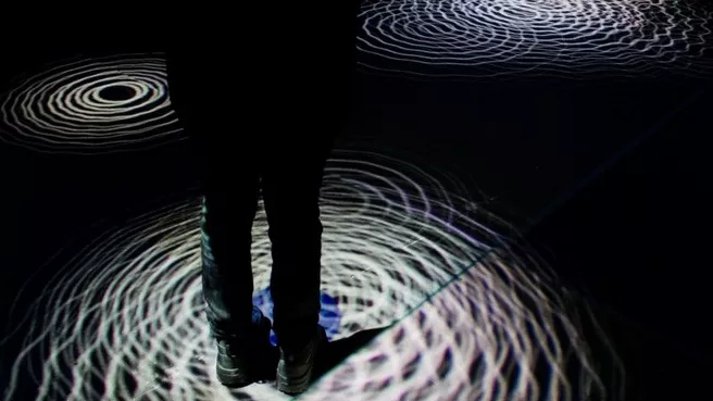 Interactive luminous floor projections