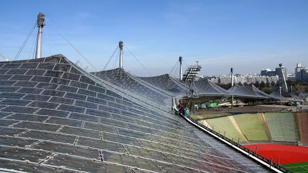 View from the tent roof of the Munich Olympic Stadium