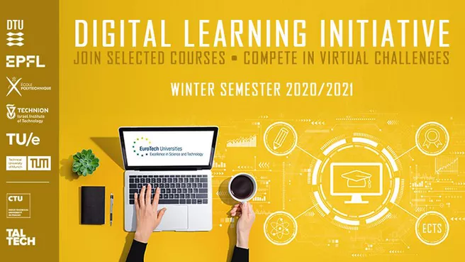 Visual für die Digital Learning Initiative mit den Logos der EuroTech-Partner