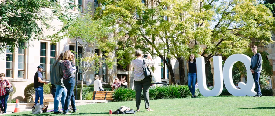 Students at the campus of the University of Queensland