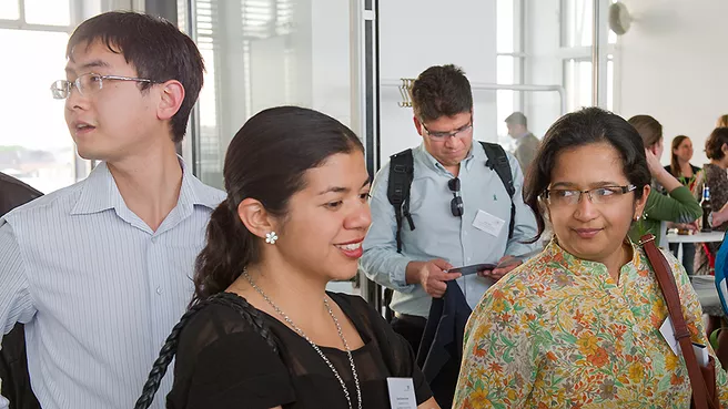 Drei internationale Gastwissenschaftler beim Info-Event an der TUM