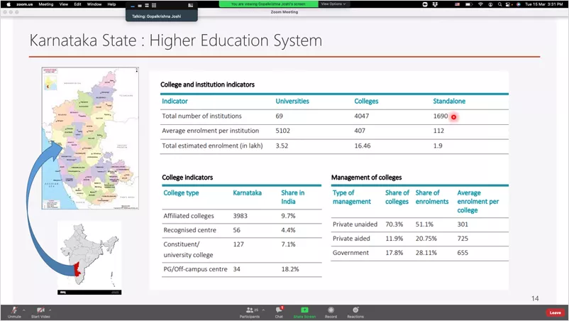 Presentation slide from the information session held by BayIND and the Karnataka State Higher Education Council