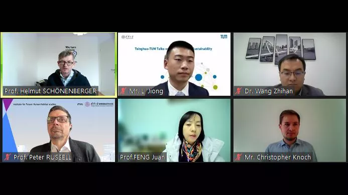 Screenshot of the speakers at the TUM-Tsinghua Talks 2021