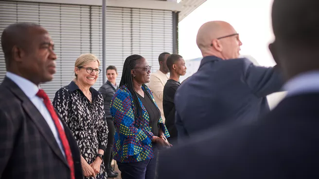 KNUST-Delegation mit SVP Winkelmann am TUM-Campus Garching