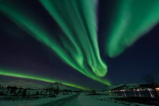 Green Northern Lights in Norway