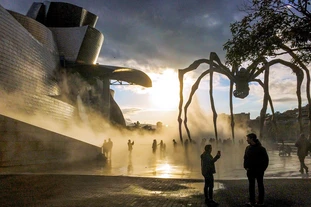 Mystic atmosphere around the Guggenheim Museum in Bilbao