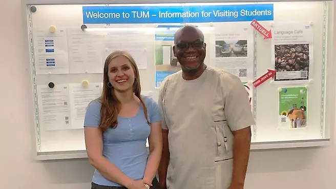 Two colleagues from TUM and KNUST at the main campus in Munich