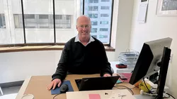 TUM San Francisco Liaison Officer Tim Bombosch at his desk