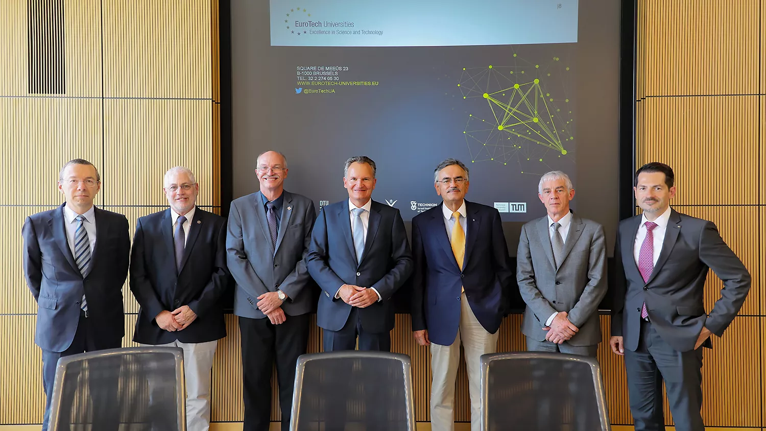 Die sieben Präsidenten und Vizepräsidenten der EuroTech-Partneruniversitäten