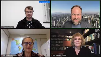 Screenshot of the representatives of TUM, ITESM and UNESP during the webinar