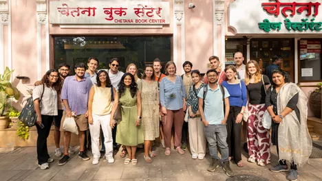 The IGP Winter School participants met with TUM Mumbai Liaison Officer Mohaa Vyas. Image: Sarath K