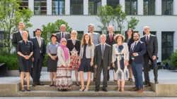 Mitglieder des TUM Hochschulpräsidiums mit Vertreter/innen des Intenational Office sowie den Liaison Officers aus den TUM Verbindungsbüros und TUM Asia während der Global Week 2019