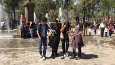 Young people enjoy the park in the city center of Mexico City