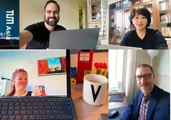 Screenshot der TUM Liaison Officer Sören Metz, Zhenshan Jin, Valerie Schegk und Jeff Ouimet