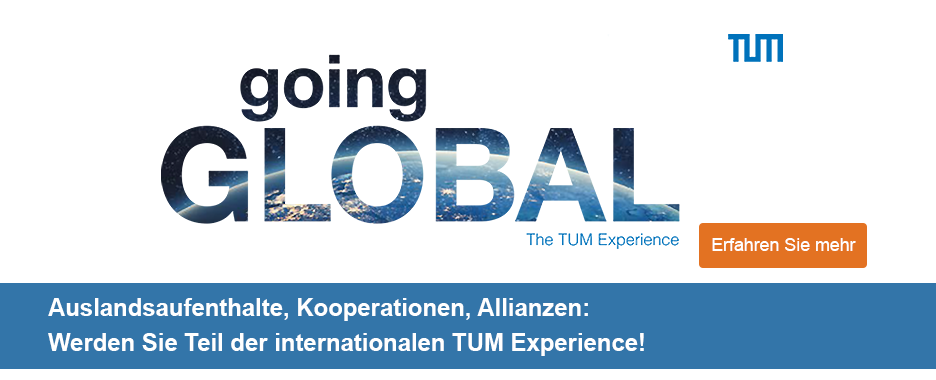 Infoslide zur TUM going global Image-Broschüre
