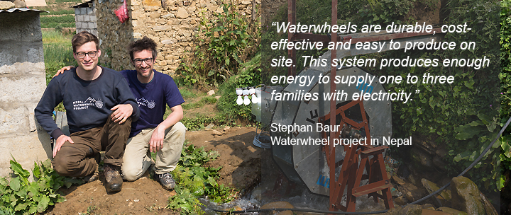 TUM lecturer Stephan Baur explains the Waterwheels Project in Nepal.