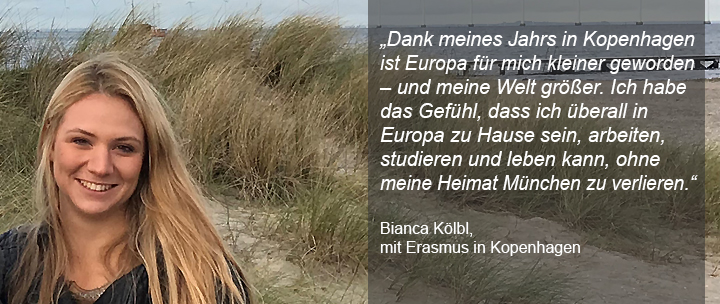 Bild mit Statement von Erasmus-Teilnehmerin Bianca Kölbl in Dänemark