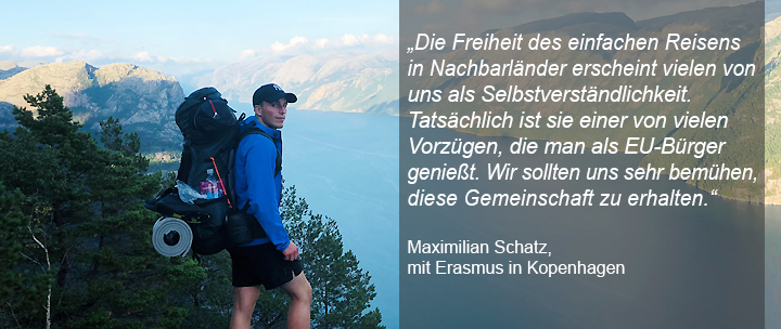 Bild mit Statement von Erasmus-Teilnehmer Maximilian Schatz