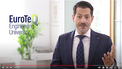Still of the video on EuroTeQ with TUM President Thomas F. Hofmann