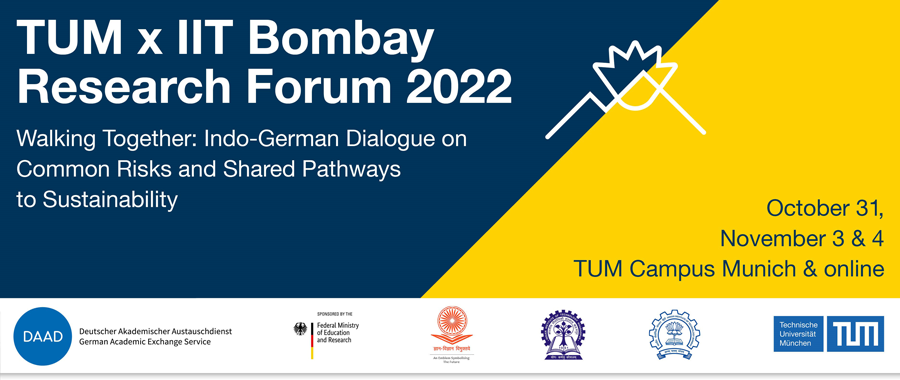 Web banner for the TUM x IIT Bombay Research Forum 2022