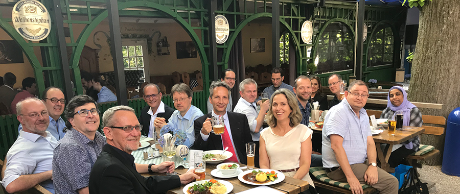 Participants of the GBA Symposium in the beer garden in Weihenstephan