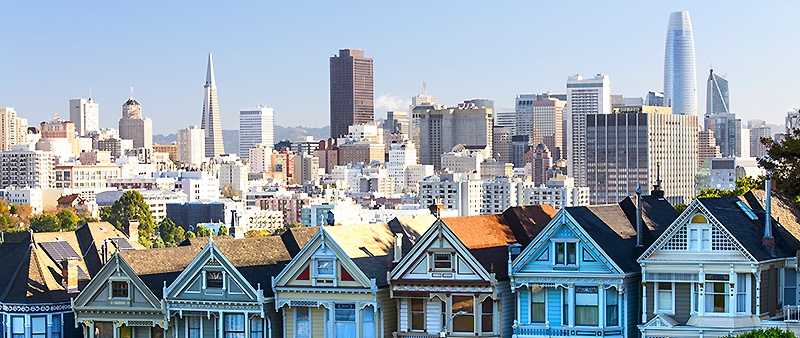 The famous Painted Ladies in San Francisco