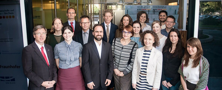 TUM São Paulo Liaison Officer Sören Metz with colleagues from the German Center for Research and Innovation