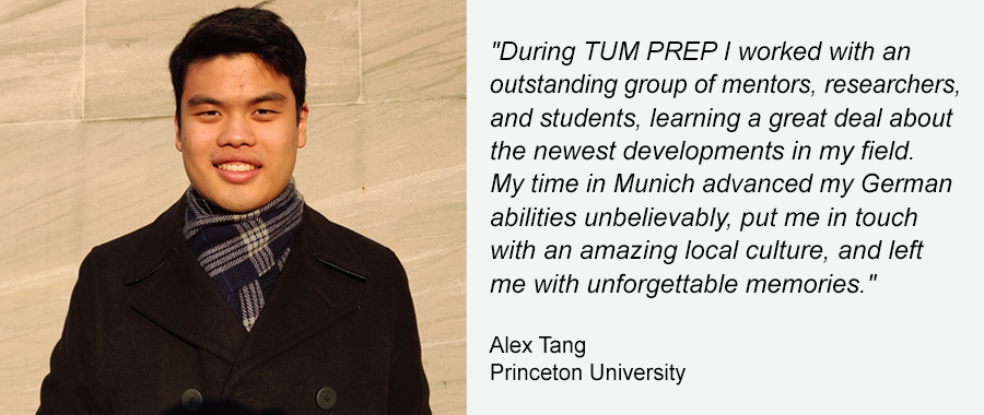 TUM PREP-Teilnehmer Alex Tang