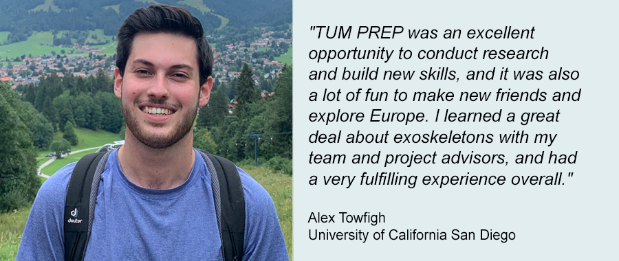 TUM PREP participant Alex Towfigh