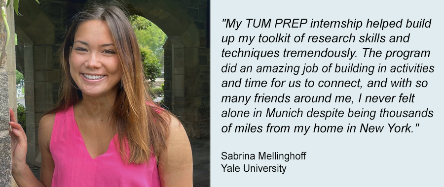 TUM PREP participant Sabrina Mellinghoff