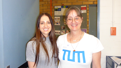Two female employees from TUM and our partner university UQ
