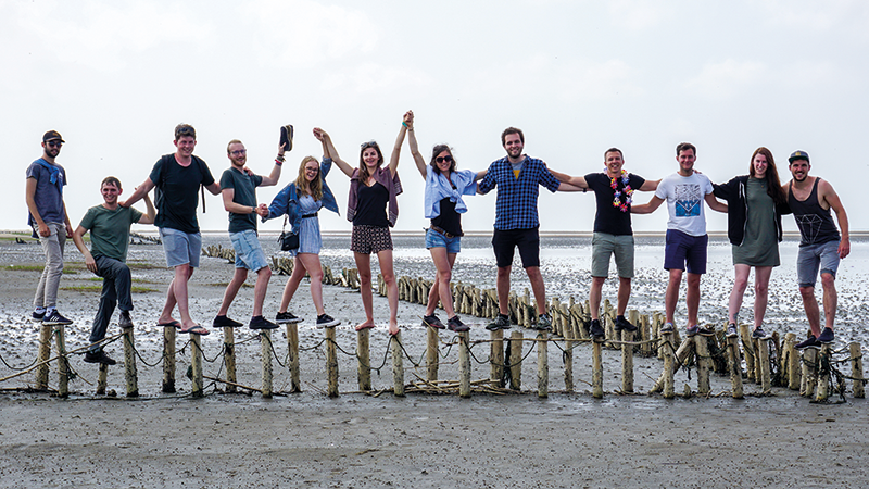 Erasmus+ students during an excursion to the Danish Wadden Sea Islands. 