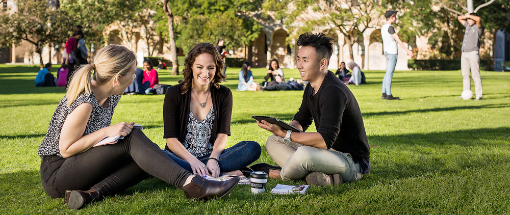 Students at the campus of the University of Queensland